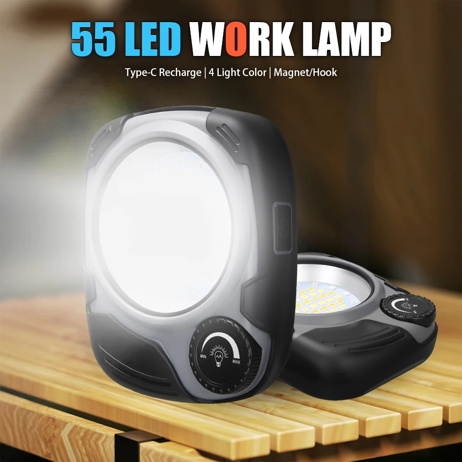 Power Bank - Wiederaufladbare LED/COB-Campinglaterne, 500 lm stufenlose Dimmung,