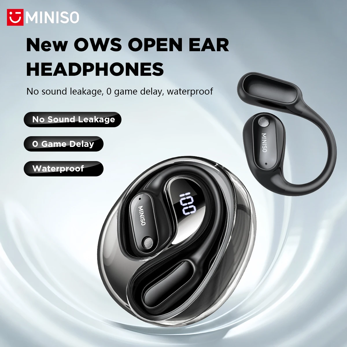 Headphones Wireless - MINISO MS190 Echtzeit-KI-Sprachübersetzer-Ohrhörer, 135 Sprachen, kabellose