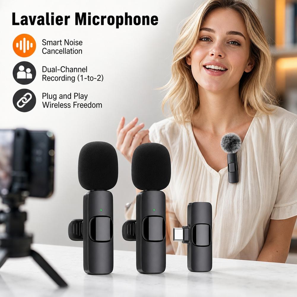 Usb Charger - Kabelloses Lavaliermikrofon 1 zu 2 mit