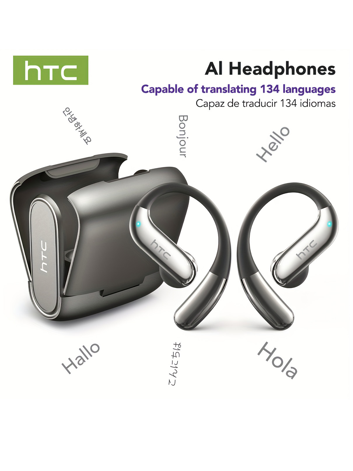 Bluetooth Speaker - Open-Ear-Bluetooth-Kopfhörer, HTC 30-Stunden-Wiedergabe, kabellose Ohrhörer, Ohrhörer