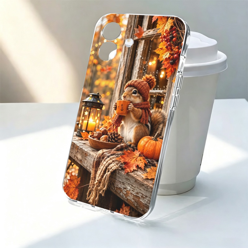 Usb Charger - Cartoon-Tier-Eichhörnchen-Silikon-Handyhülle für iPhone 15 16 17