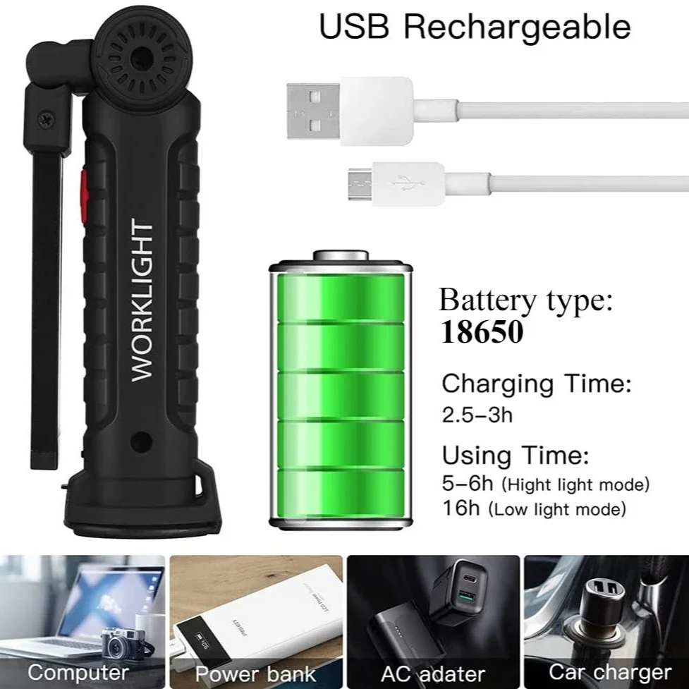 Tragbare COB-LED-Taschenlampe, – Power Bank Bewertung und Preis